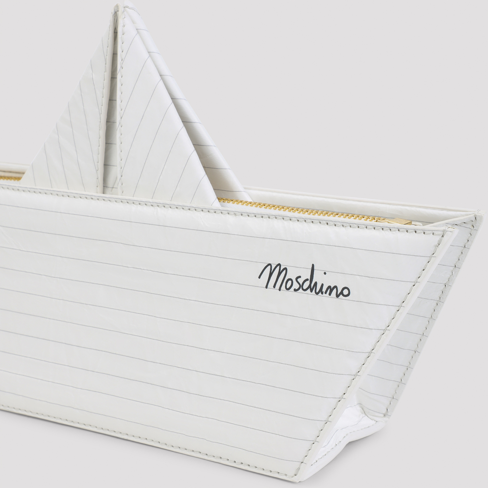 Moschino Boat-motif Clutch Bag In White