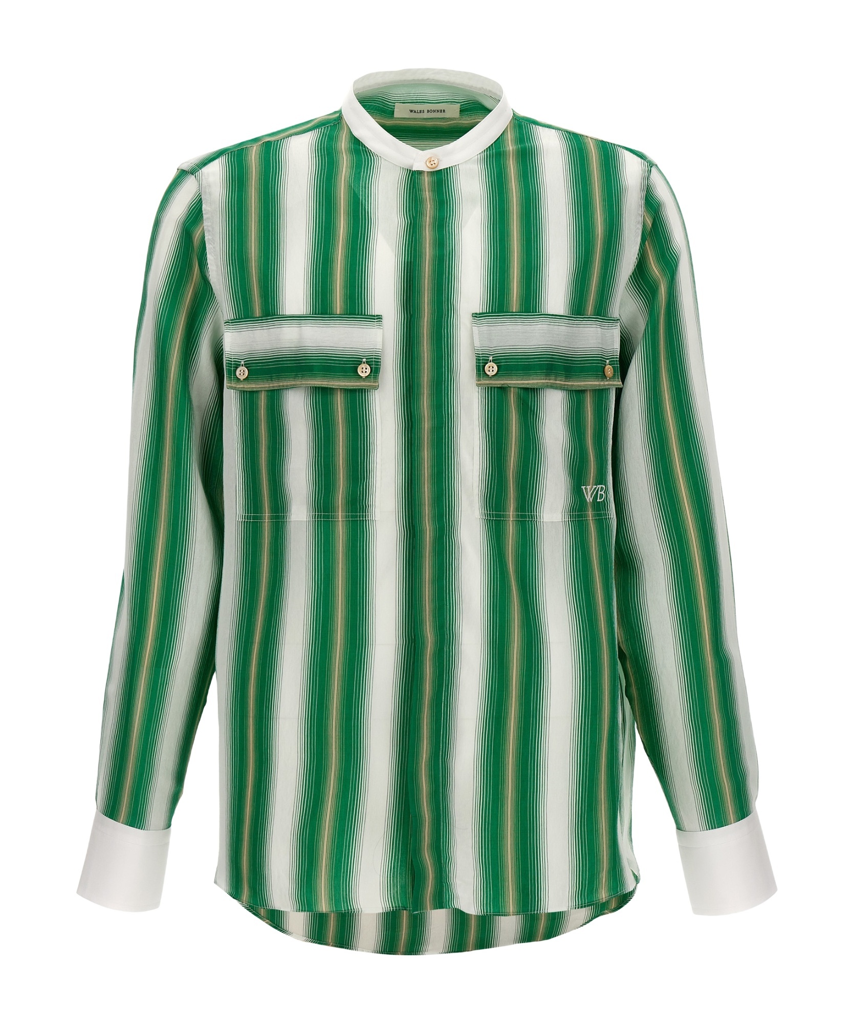 Shop Wales Bonner Cadence Striped Shirt In Green