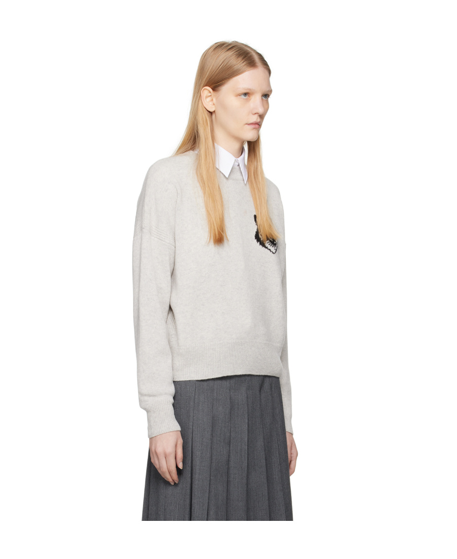 MAISON KITSUNÉ LOGO-INTARISA WOOL JUMPER