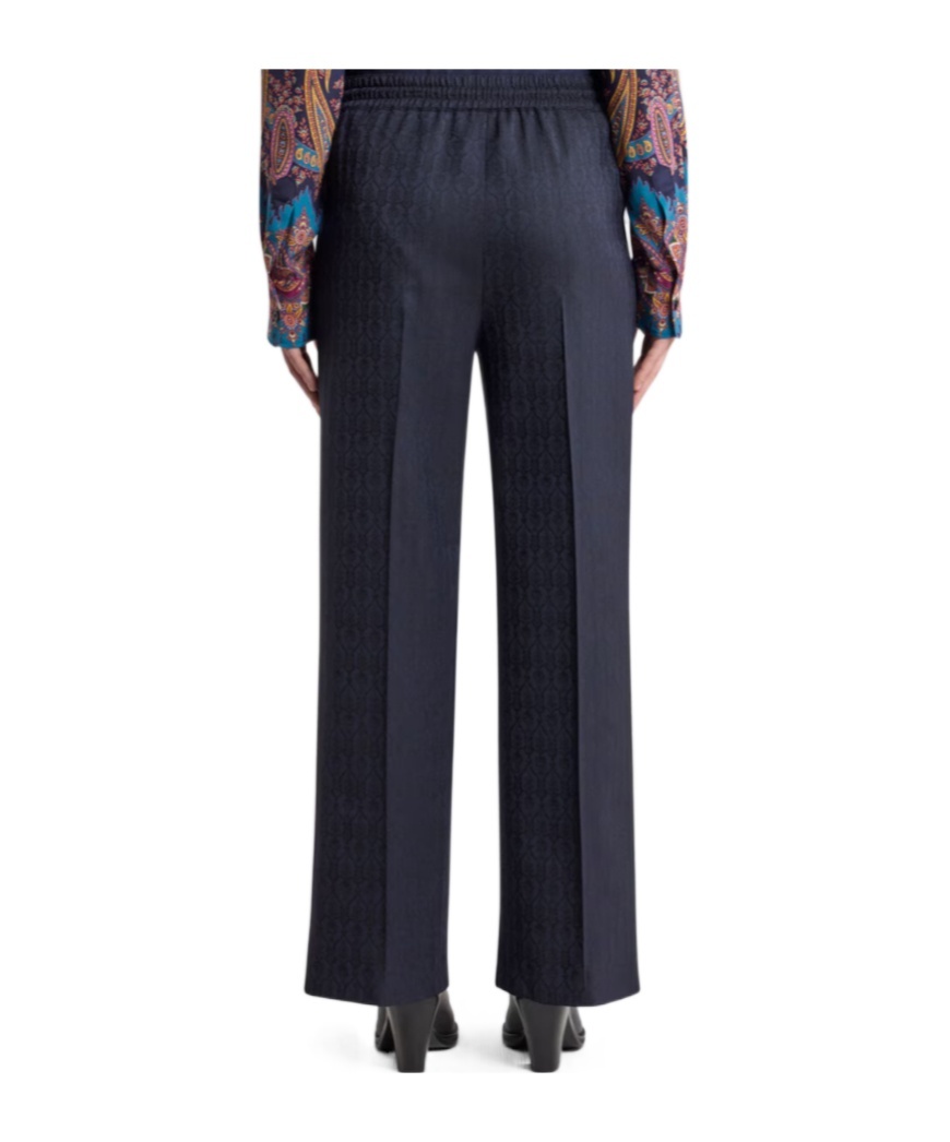 Etro Wool Jacquard Jogging Trousers In Blue