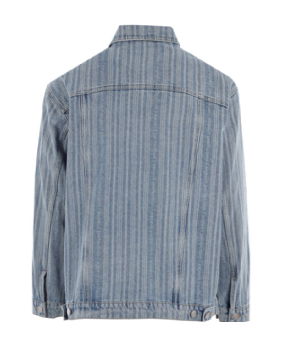 Shop Martine Rose Single-breasted Denim Jacket In Gray