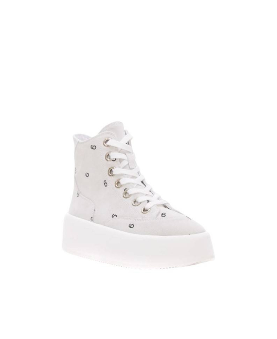 Mm6 Maison Margiela Logo Lace Up Casual Sports Shoes In White