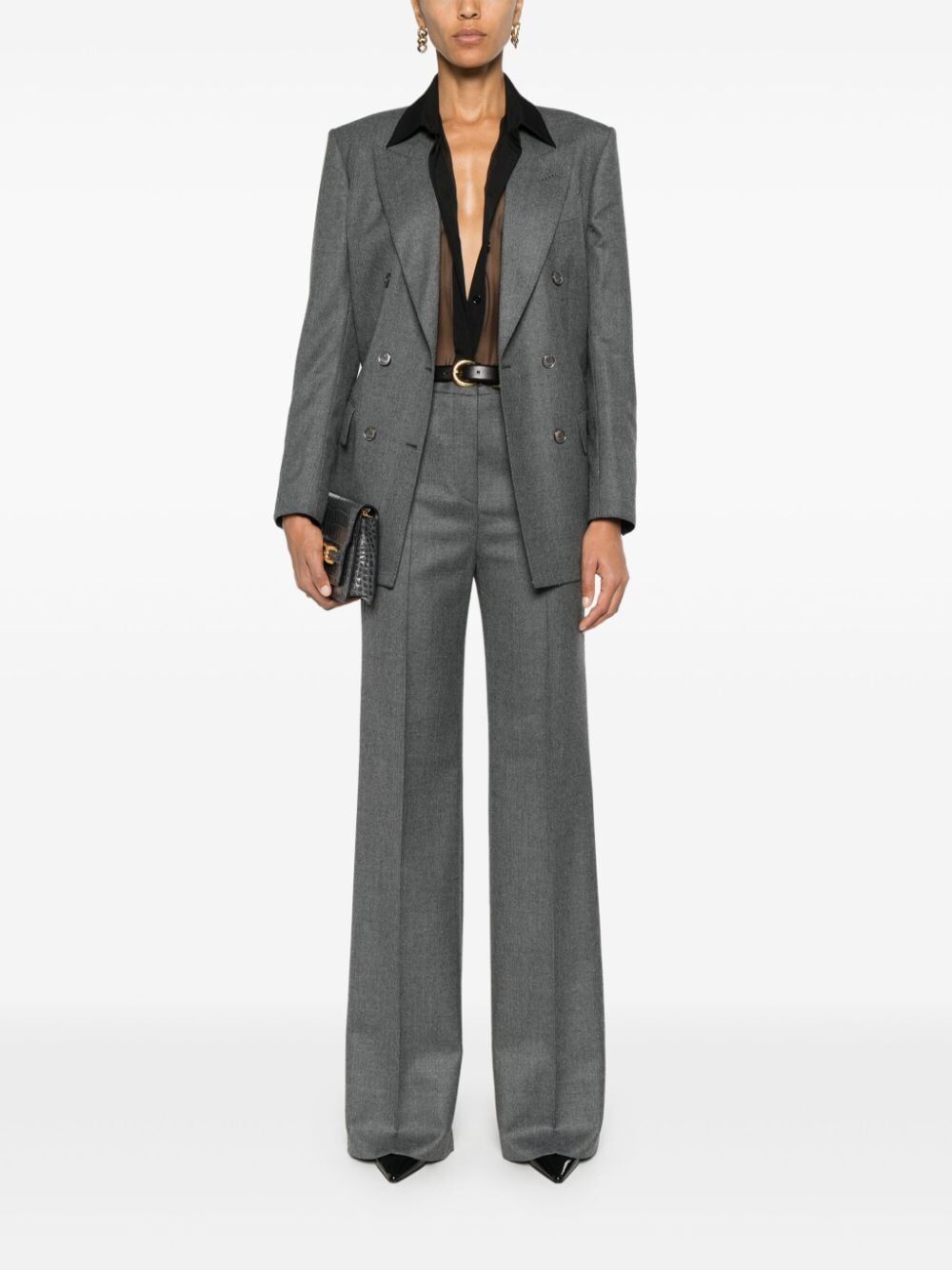 Tom Ford Creased Wool Tailored Trousers - Women's - Silk/wool/cupro In Black