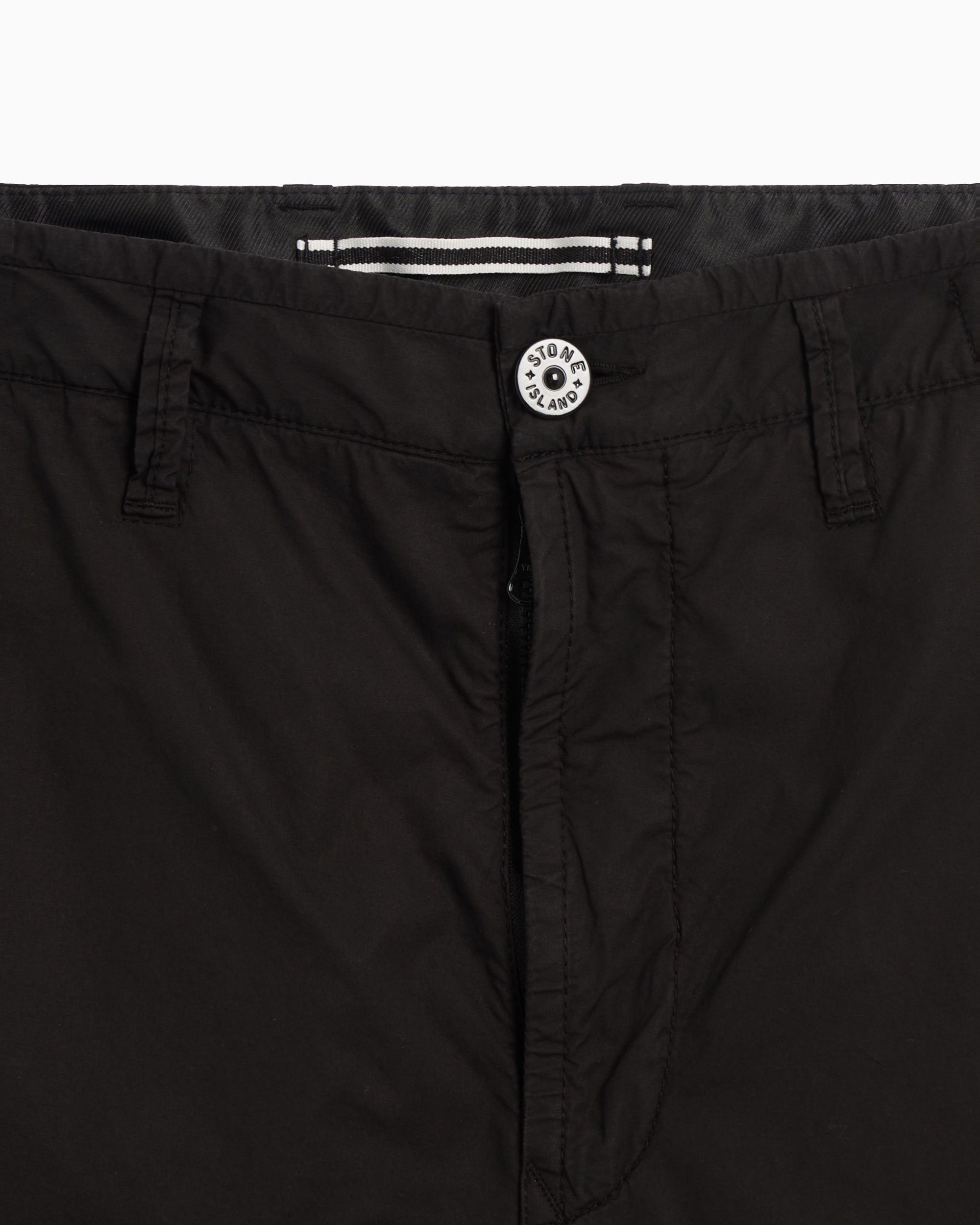Stone Island Classic Logo Detail Bermuda Shorts In Black