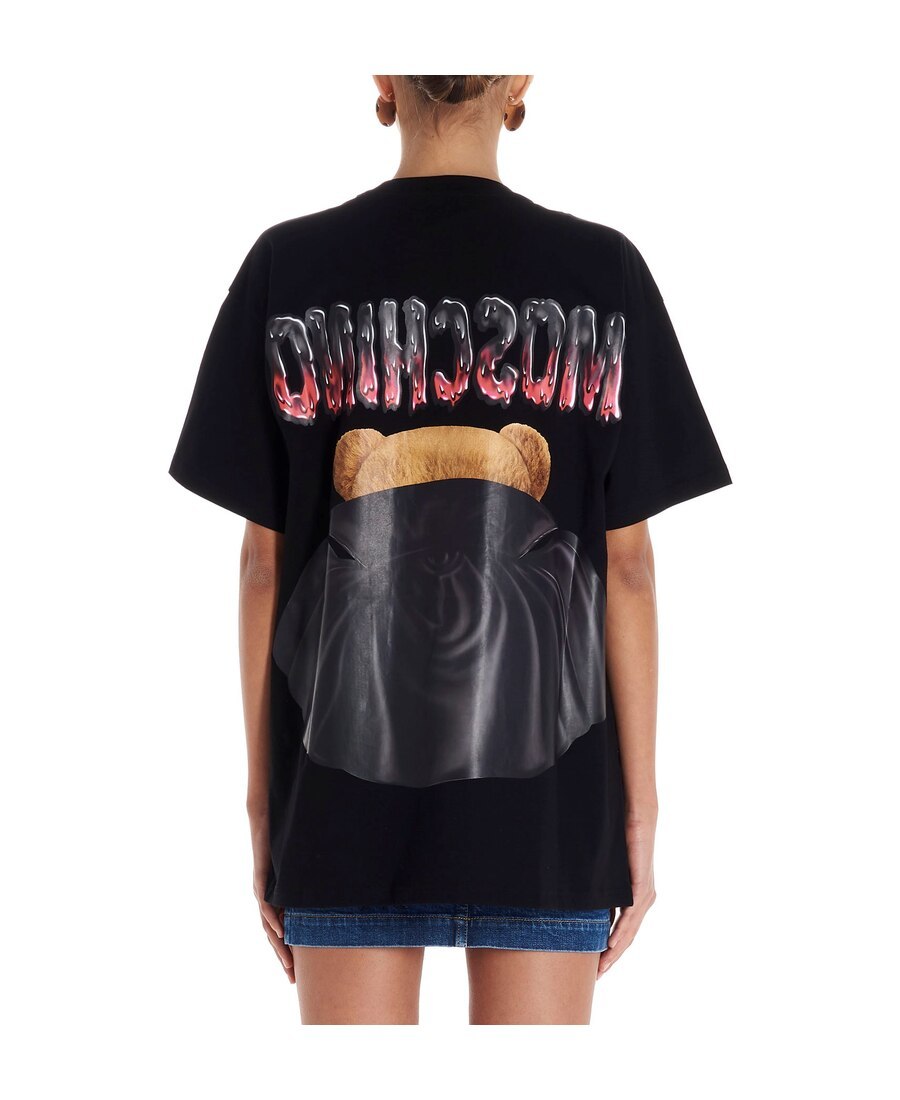 Moschino Teddy Bear Printed T-shirt In Black