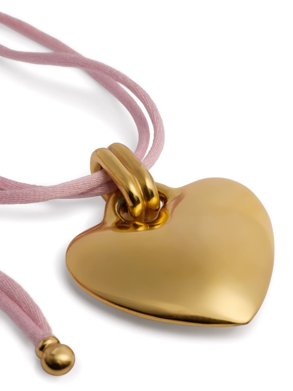 Patou Corded Heart Pendant Necklace In Rose-pink