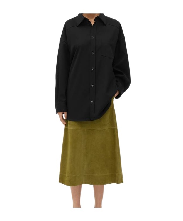 Bottega Veneta Button Down Sartorial Wool Twill Shirt In Black