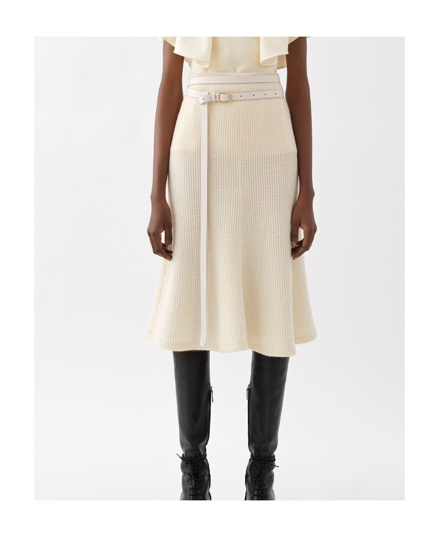 Chloé Horn Medium Length Skirt In White
