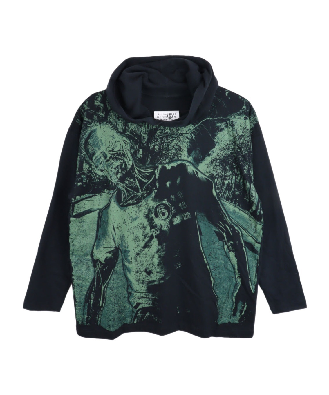Mm6 Maison Margiela Numbers-motif Hoodie In Black