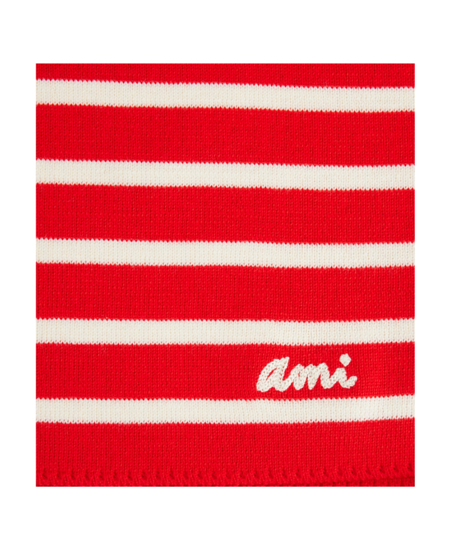 Ami Alexandre Mattiussi Striped Sleeveless Knit Vest In Red