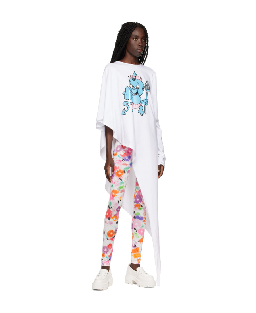 Msgm Logo Tight Leggings In Multicolor