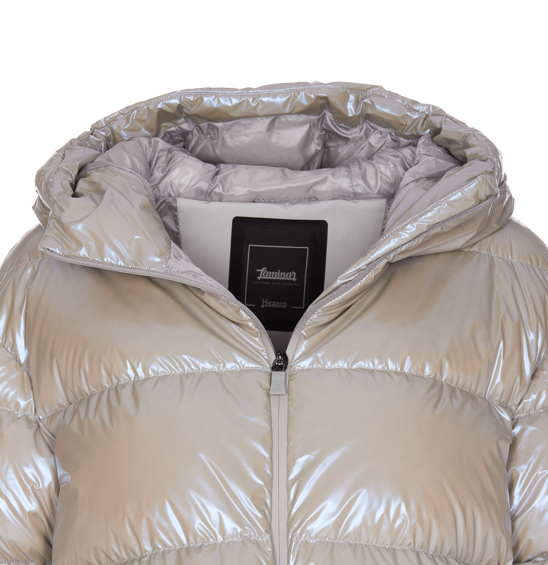 Herno Padded Hooded Jacket In Nude