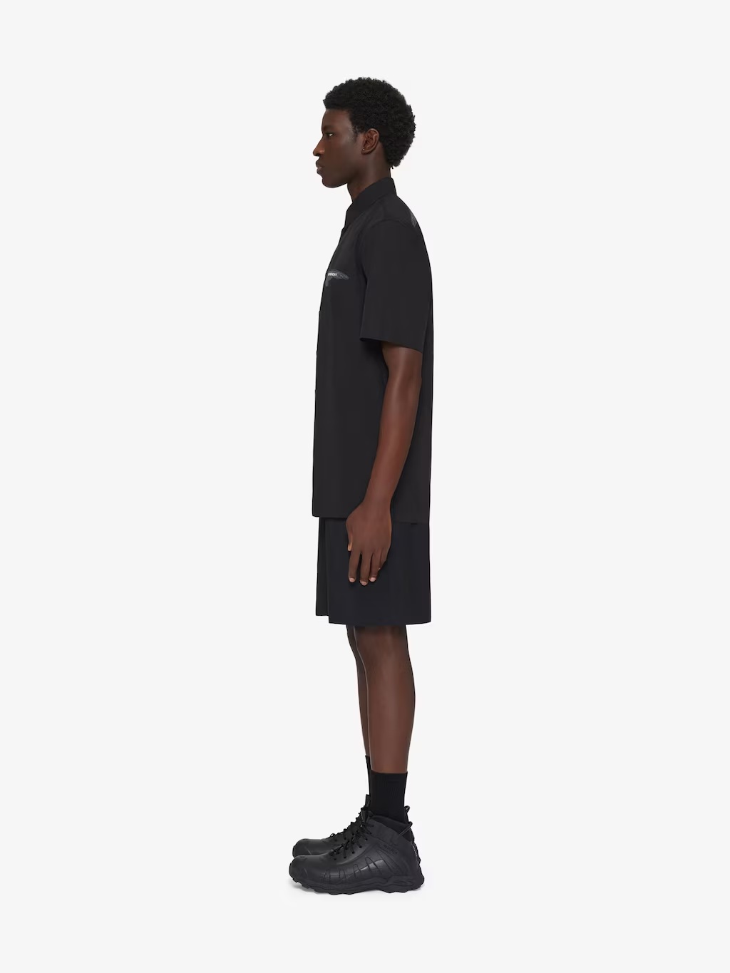 Givenchy Black Shirt With Wings Logo Print In Black
