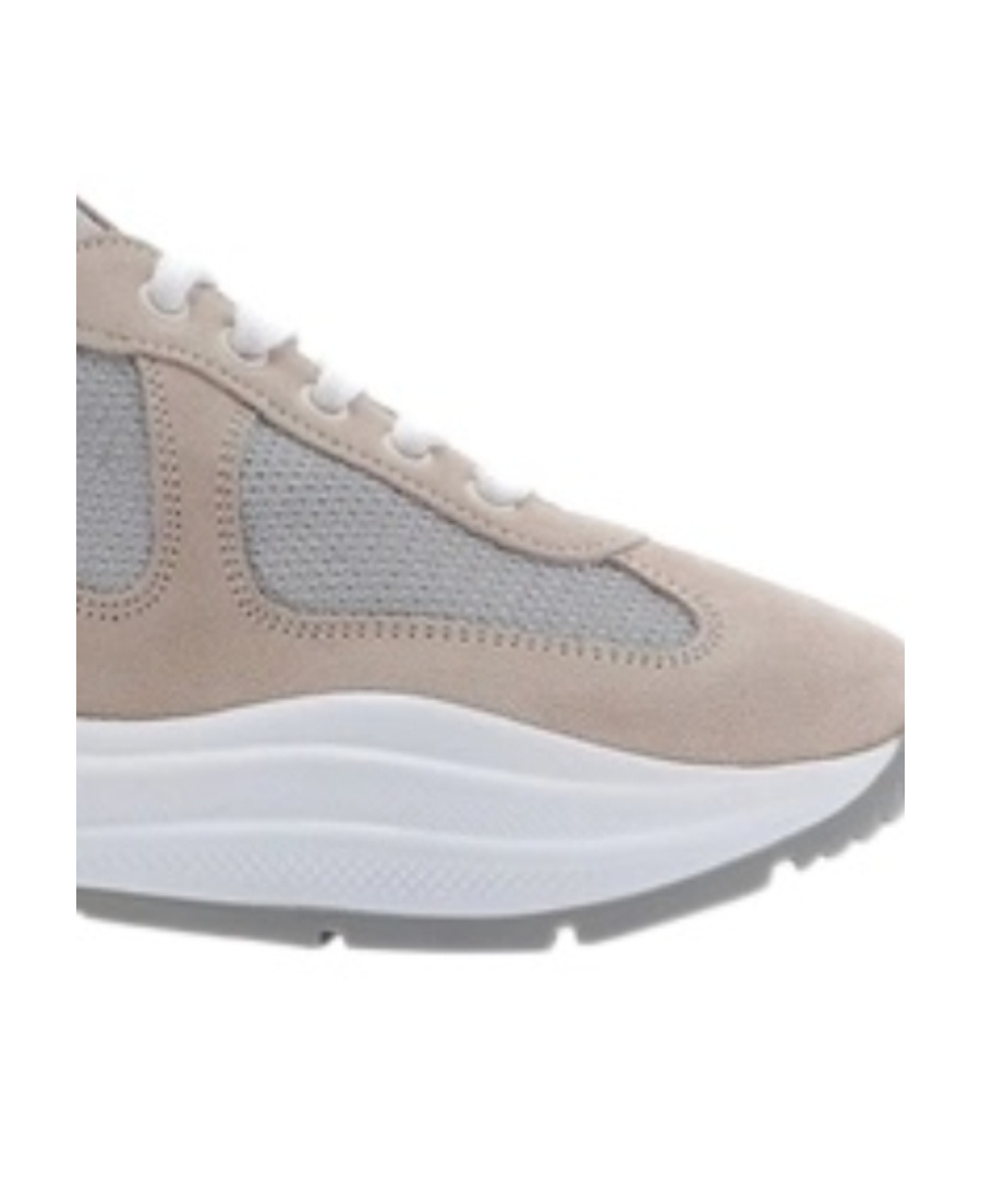Prada America's Cup Logo Lace Up Casual Sneakers In White