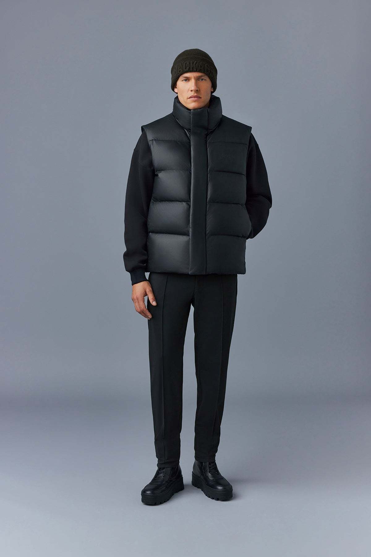 Mackage Quilted Down Vest In Black
