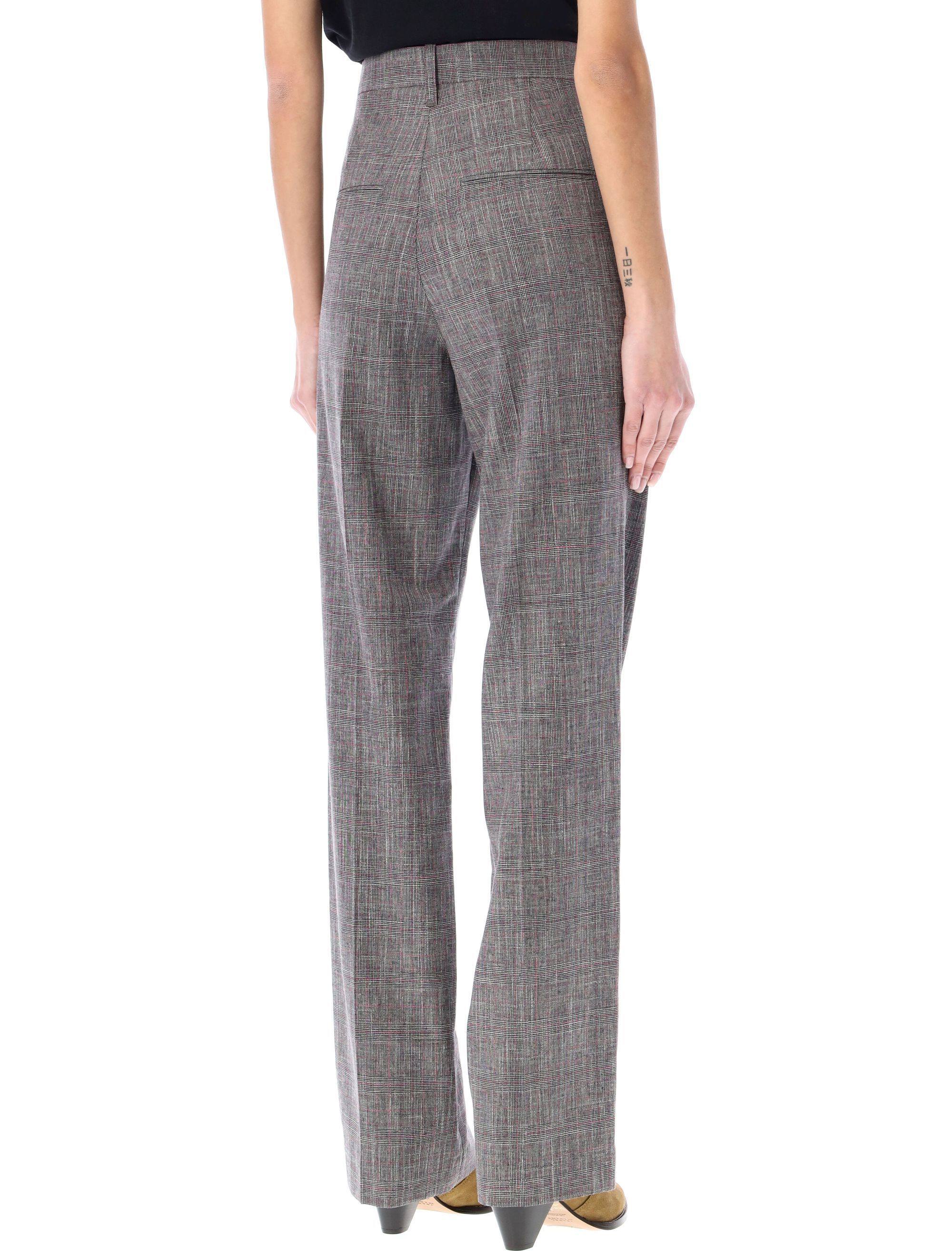 Shop Isabel Marant Étoile Tailored Checked Trousers In Gray