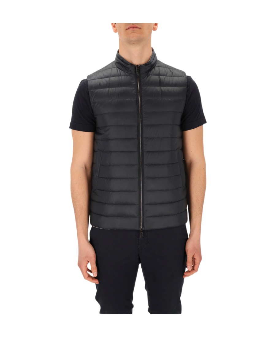 Herno Double-sided Down Vest In Black