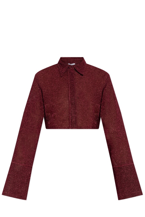 Shop Oseree Lumière Cropped Shirt