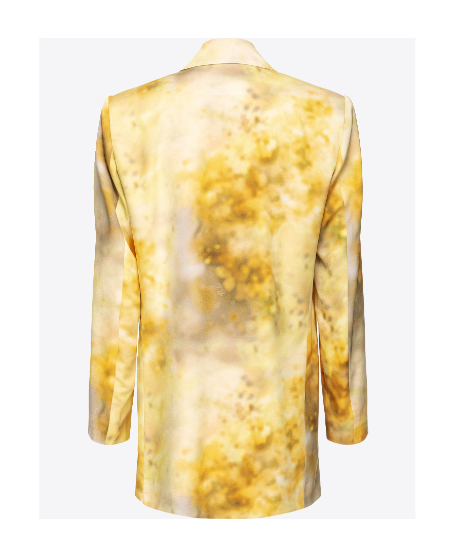 Pinko Blazer En Satin Dégradé À Fleurs In Nude