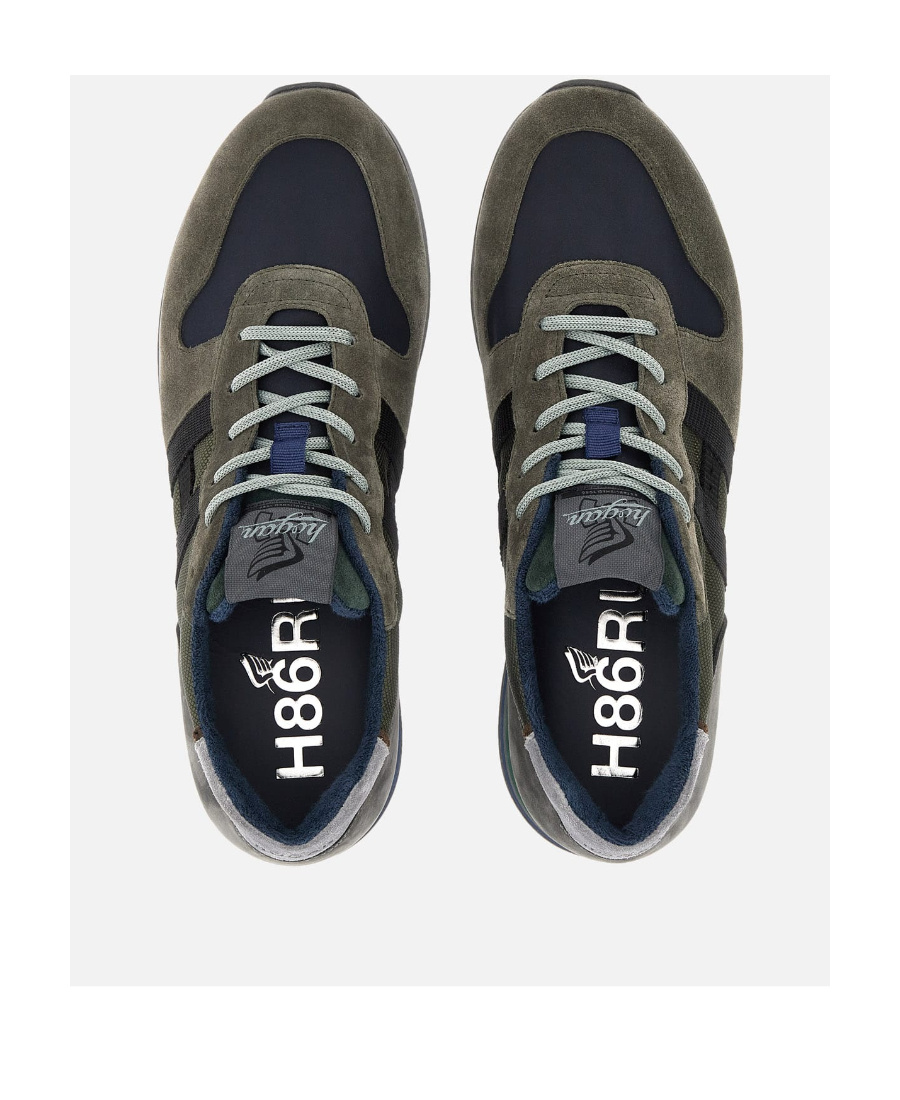 Hogan Round Head Lace-up Sneakers In Black