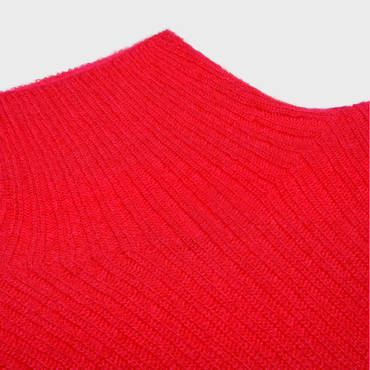 Celine Turtleneck Sweater In Ribbed Mohair And Silk In Red