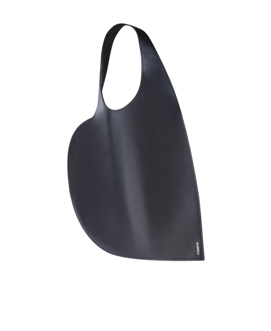 Coperni Heart Tote Bag In Black Leather In Black