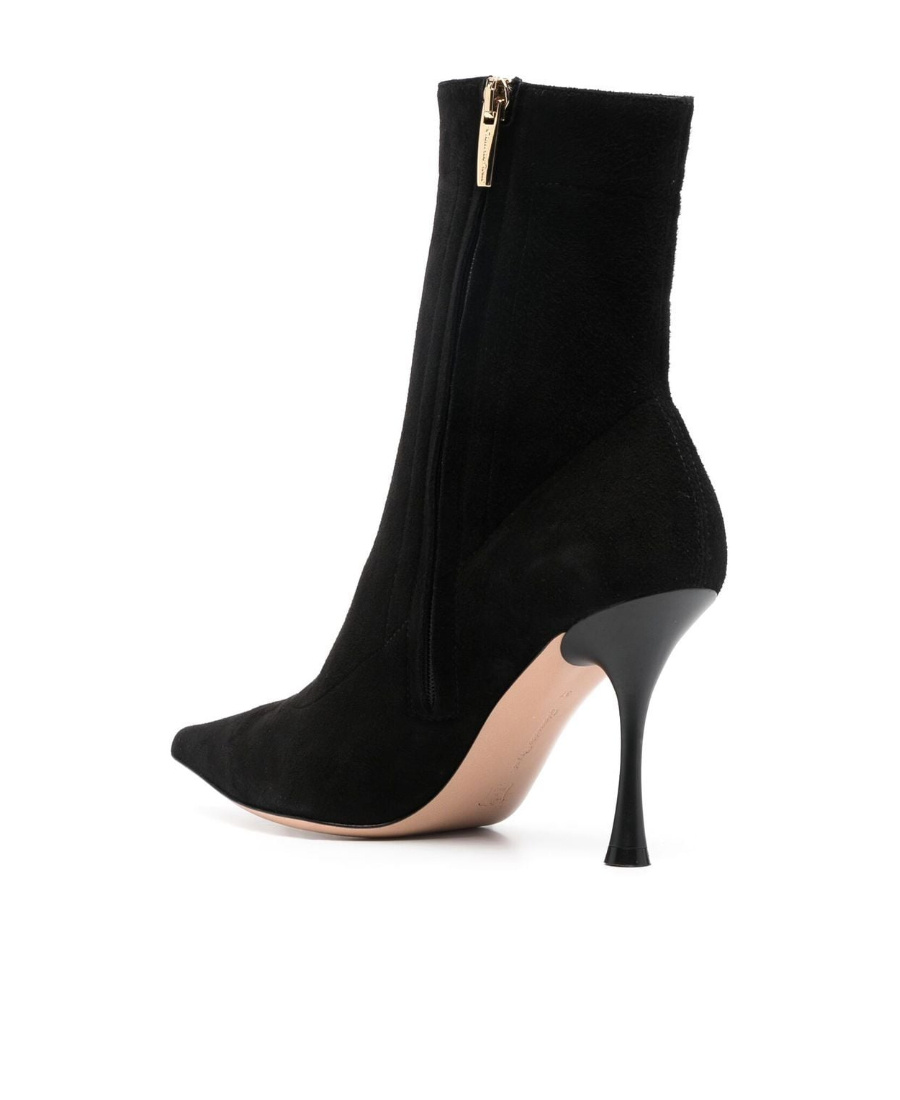 Shop Gianvito Rossi Dunn 85mm Suede Boots In Black