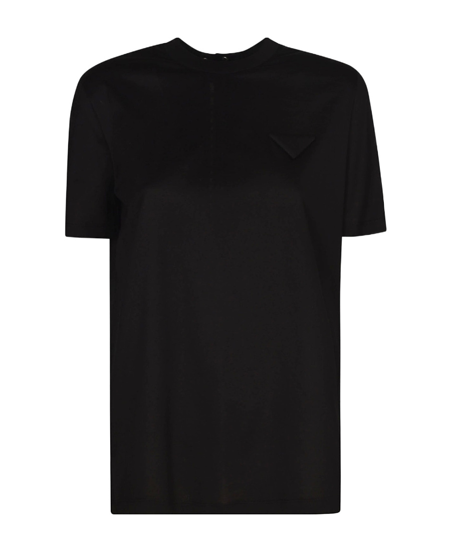 Prada T-shirt With Round Neck And Short Sleeves In Black