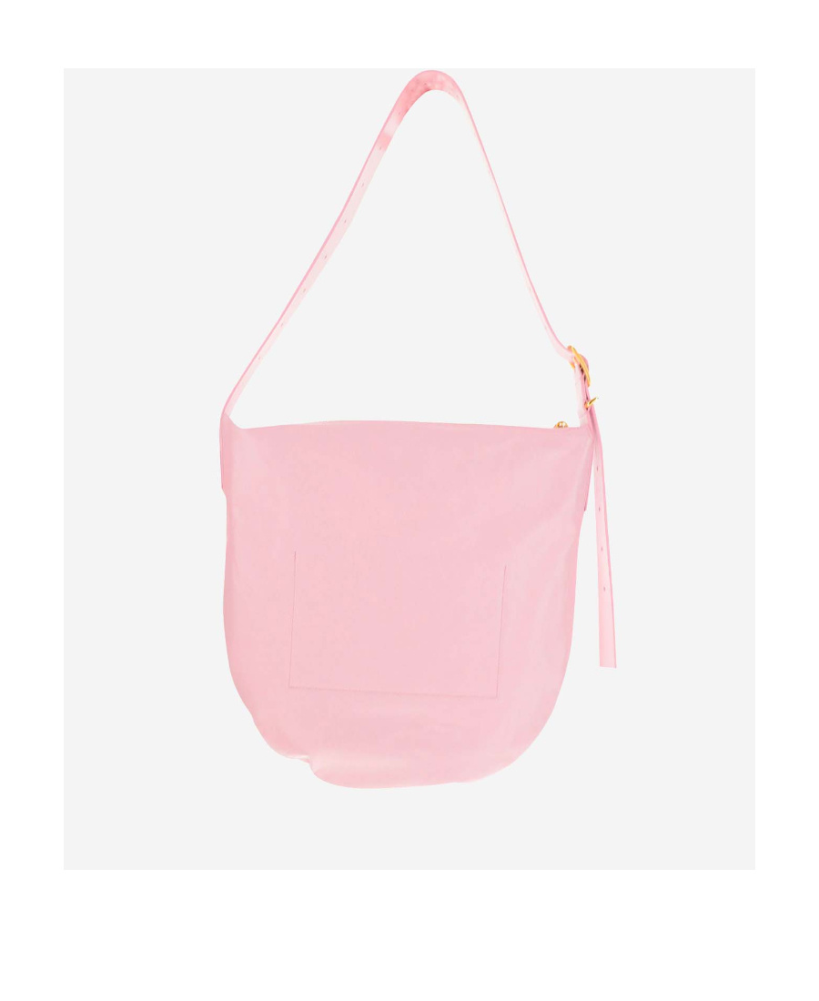 Jil Sander Medium Crinkled Leather Shoulder Bag In Pink