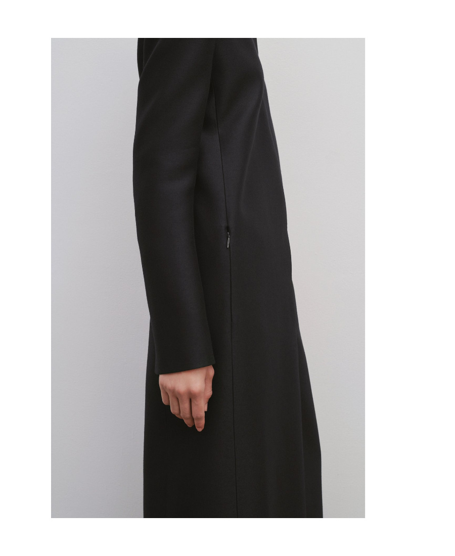 The Row Long-sleeved Trench Coat With Vertical Collar In Black
