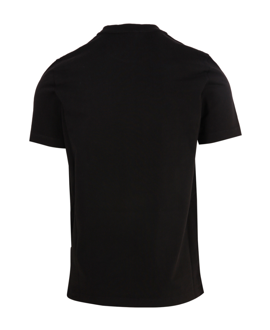 Moncler Men T-shirt With Flocked Cotton Logo In Black