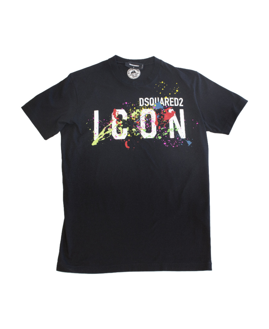 Dsquared2 Open-necked Black Shirt In Black