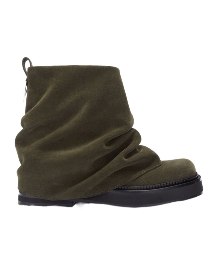 Attico Khaki Mini Robin Combat Boots In Black