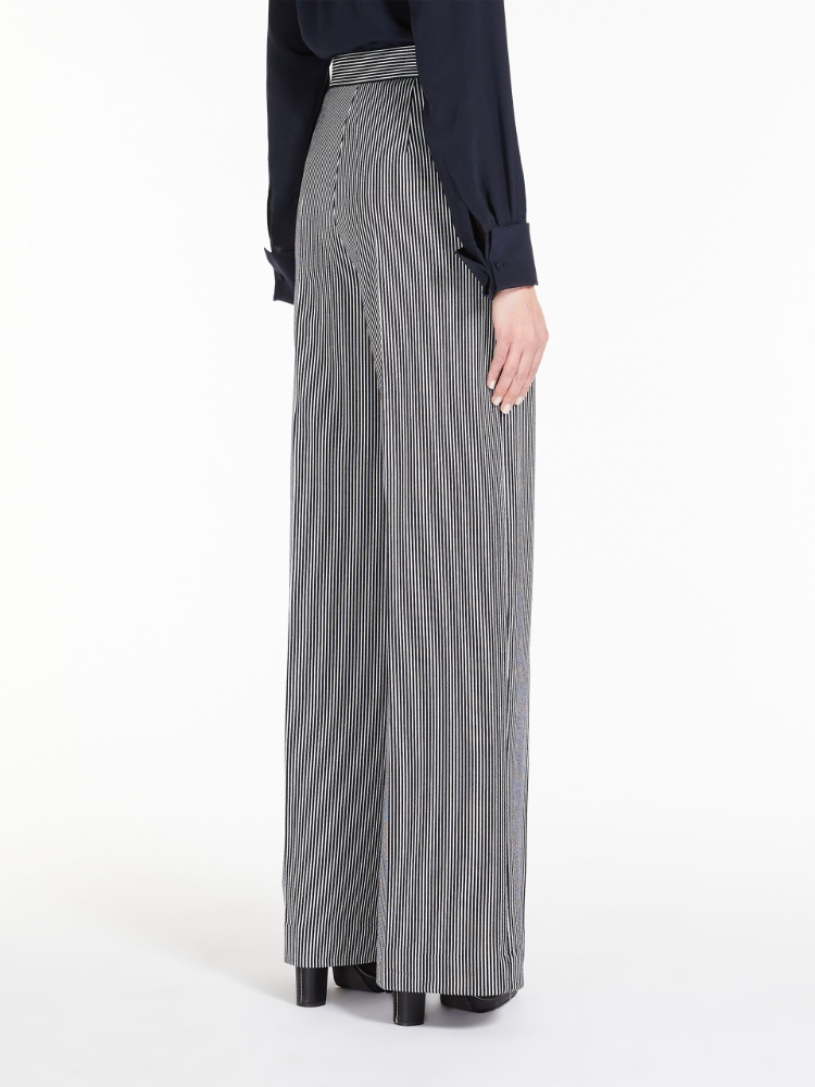 Max Mara Stripe-pattern Trousers In Gray
