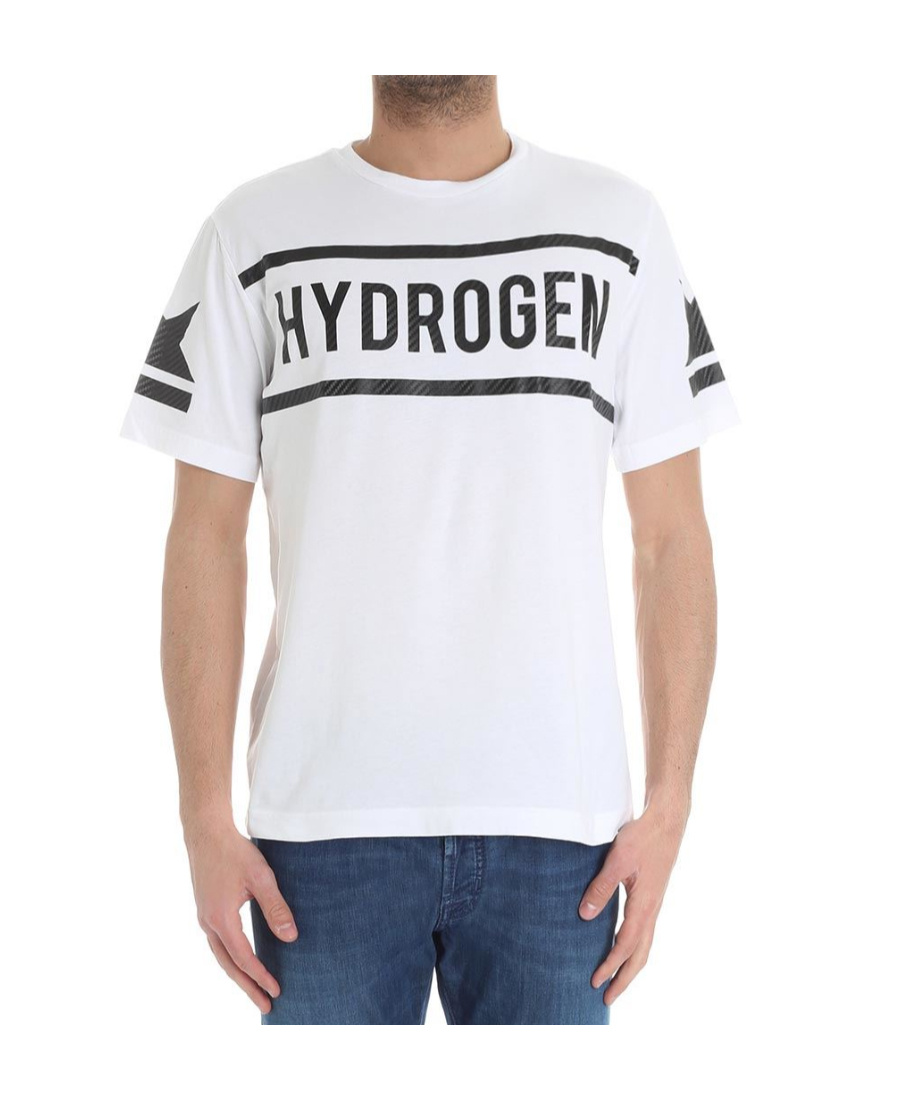 Hydrogen T-shirt With Round Neck And Short Sleeves In White