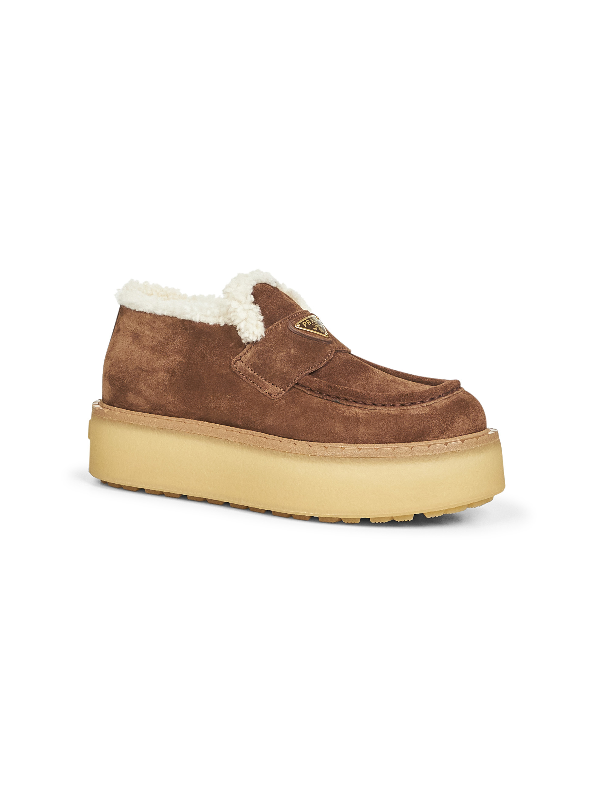 Prada Round-toe Loafers In Brown