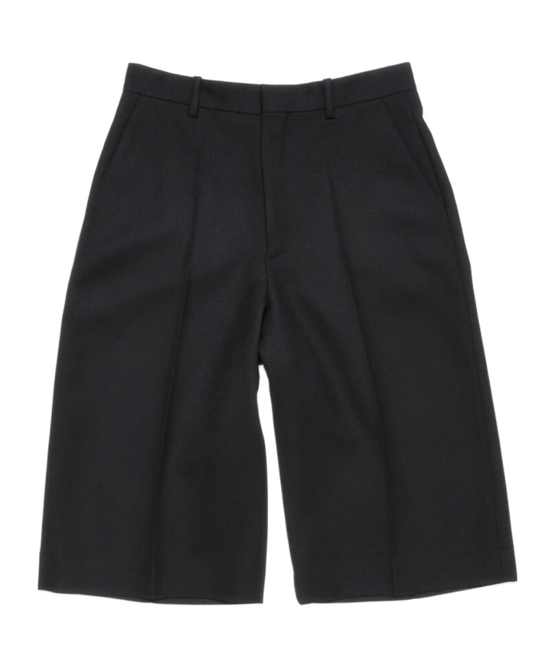 Acne Studios Belt-loop Wool Shorts In Black