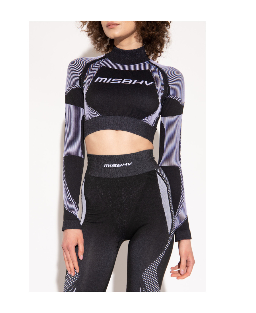 Misbhv Logo-print Cropped Top In Black