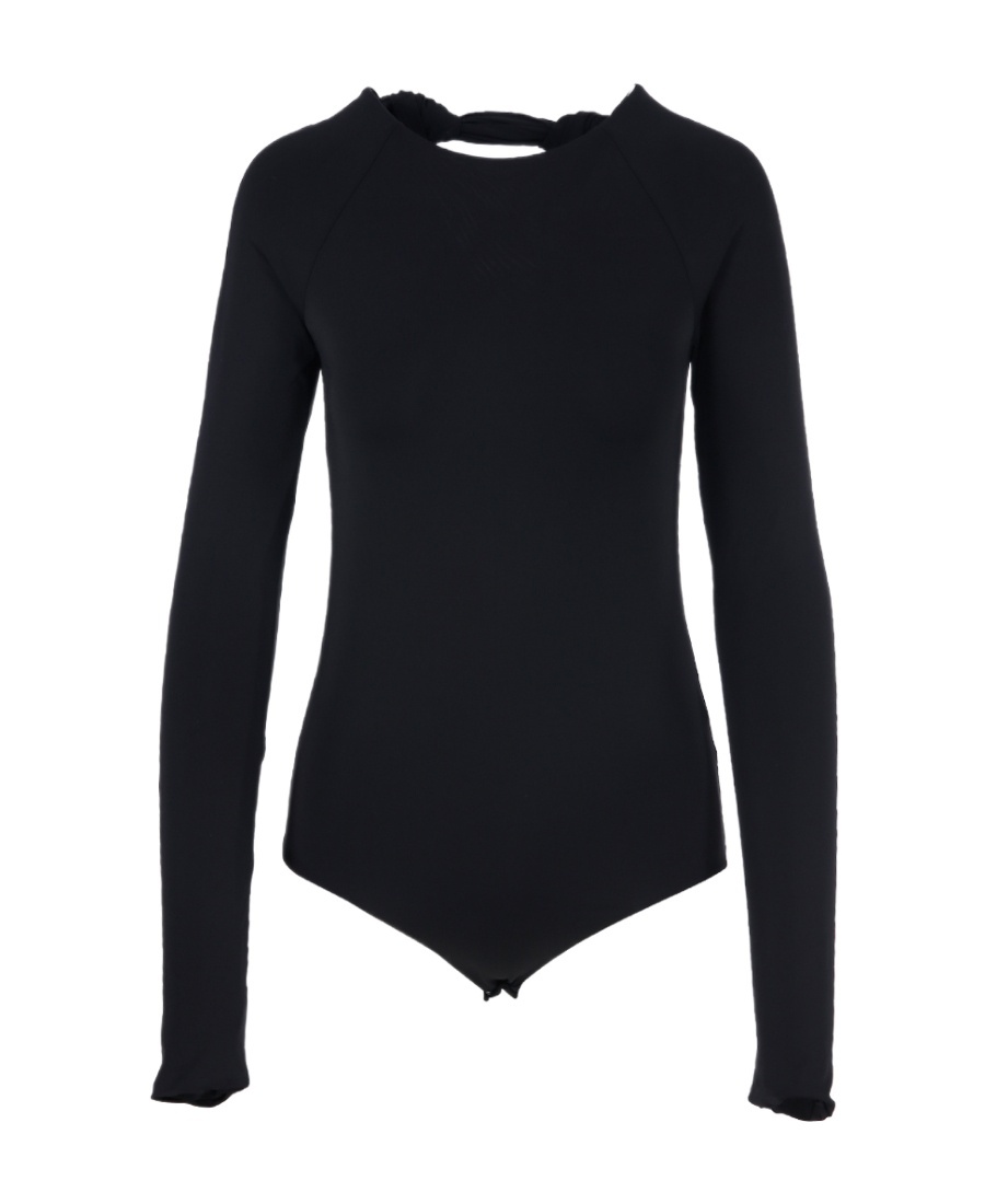 Jil Sander Open-back Long-sleeved Bodysuit In Black