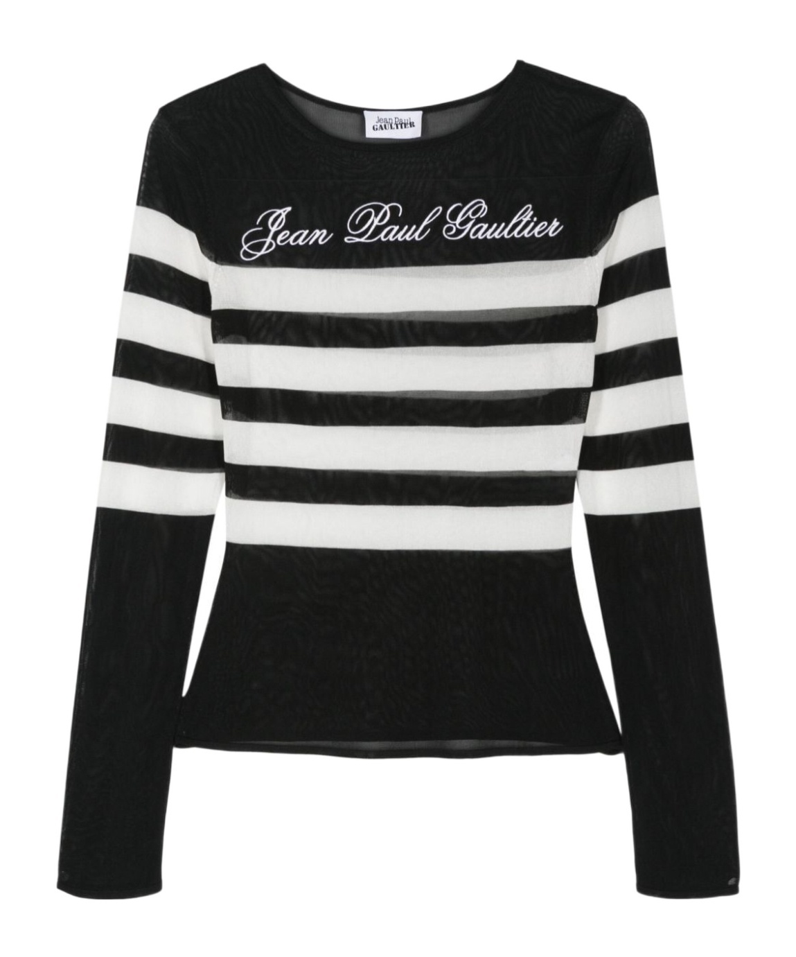 Shop Jean Paul Gaultier Logo-embroidered Striped Jumper In Black