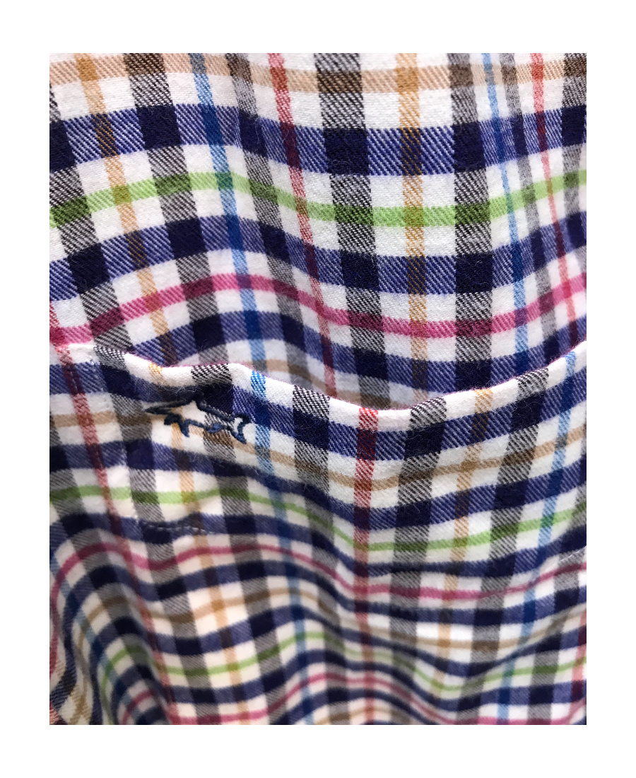 Shop Paul & Shark Lapel Plaid Long-sleeved Shirt In Multicolor