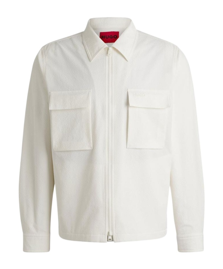 Hugo Boss Long-sleeved Casual Jacket In White