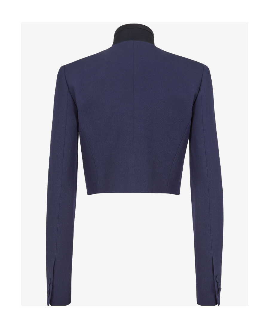Fendi Asymmetric Cropped Blazer In Blue
