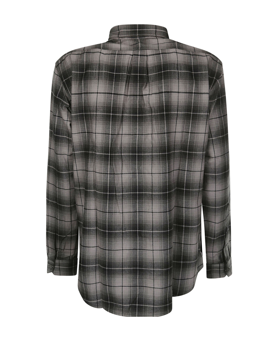 Y/project Plaid Long-sleeved Shirt In Black