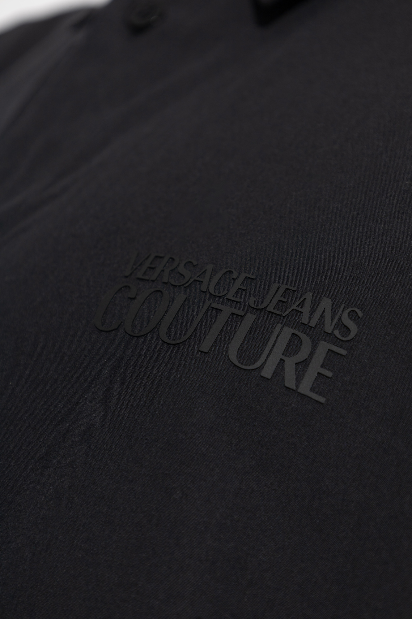 Versace Jeans Couture Black Shirt With Barocco Print In Black