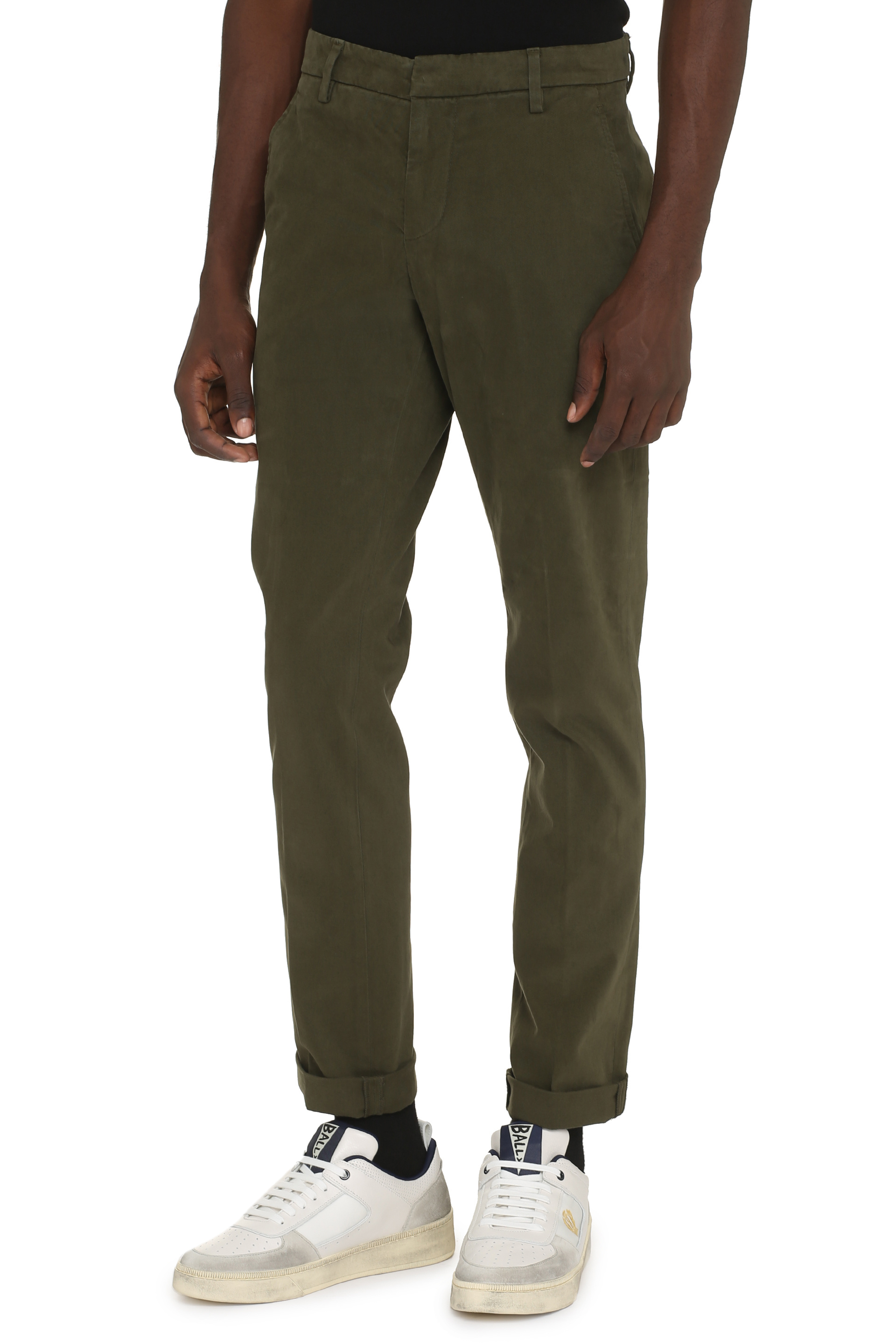 Dondup Belt-lined Casual Pants In Green