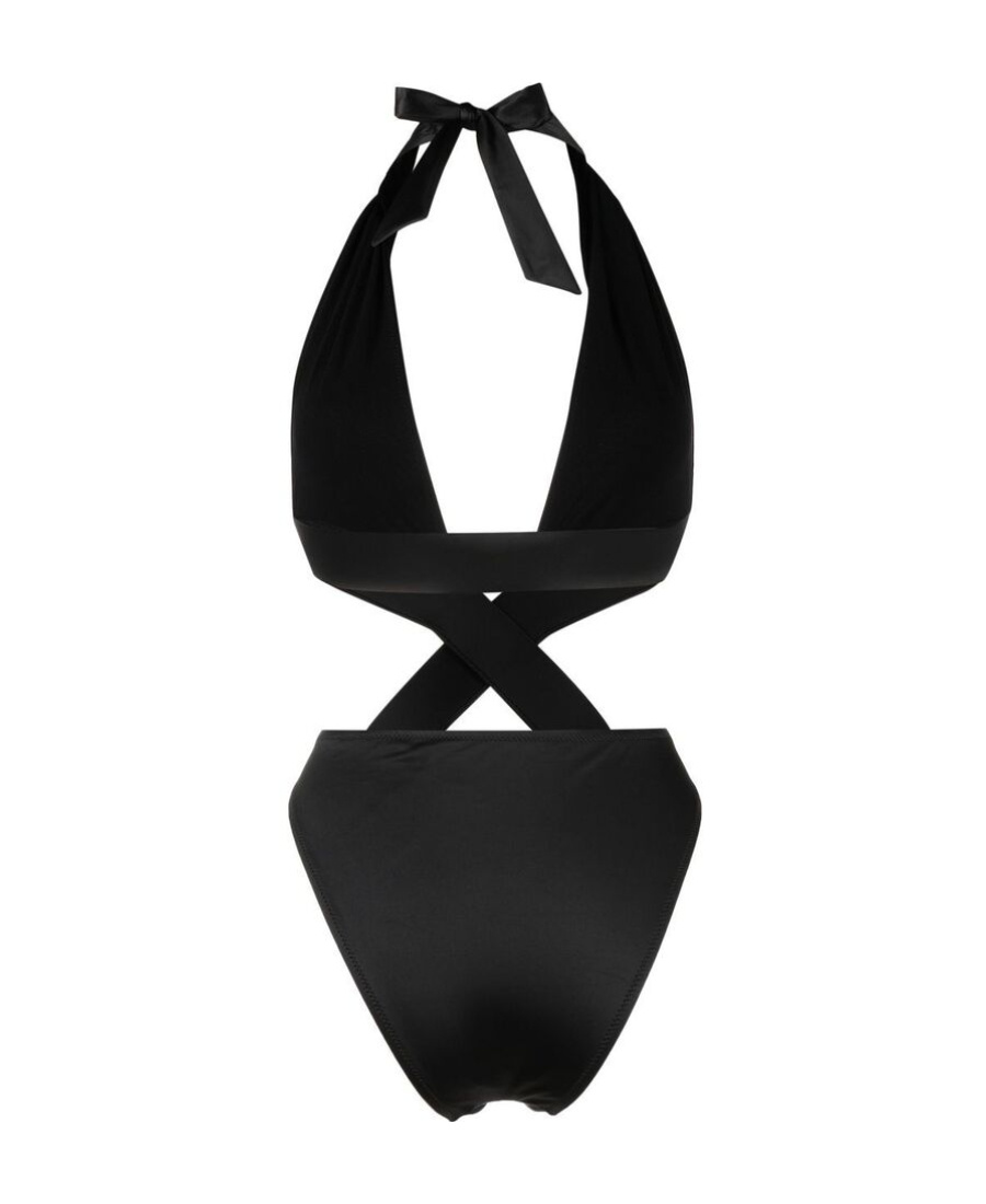 Versace Medusa Tie-fastening One-piece In Black