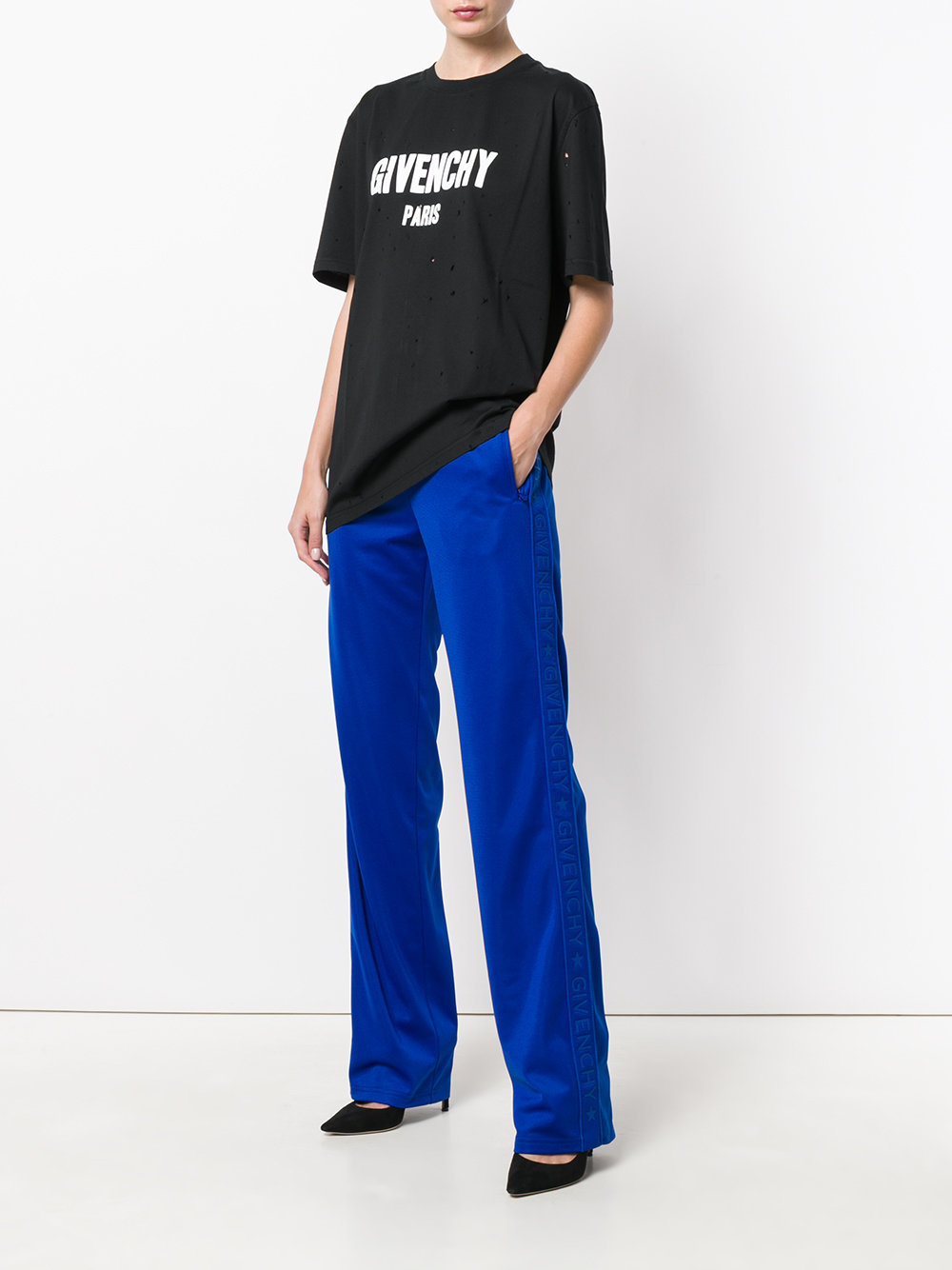 Givenchy Logo Casual Pants In Blue