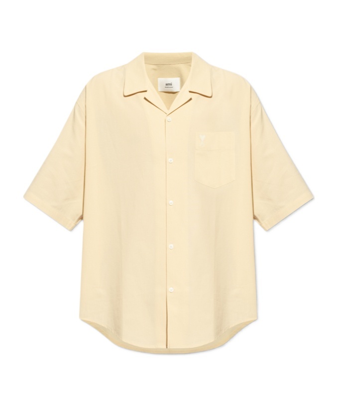 Ami Alexandre Mattiussi Ami Paris Ami De Coeur Camp Collar Shirt In Nude