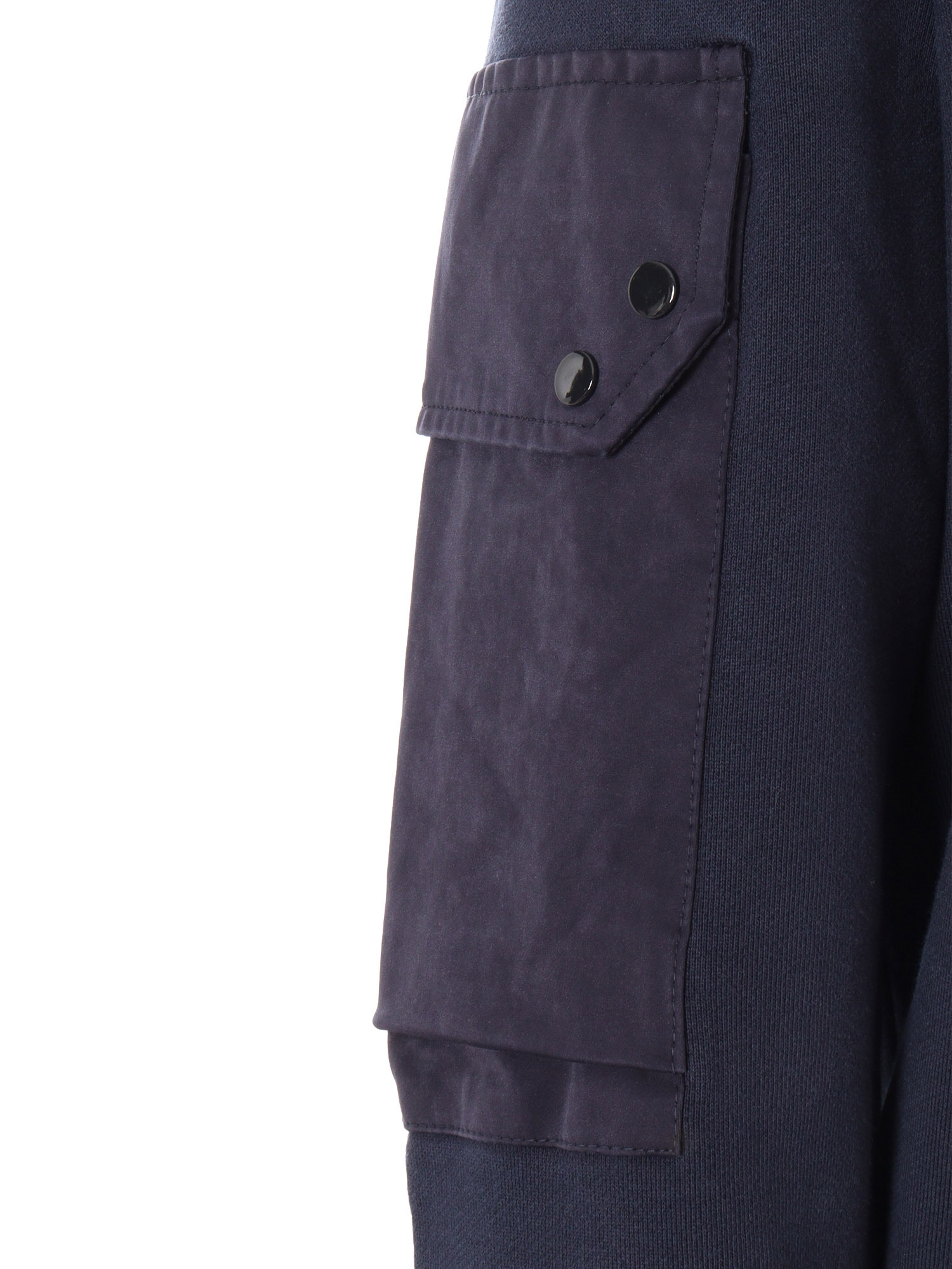 Ten C Blue Sweatshirt With Pockets In Black
